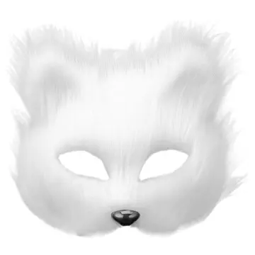 Therian Fox Plastic Mask White /blue/ Red / Black Animal Mask