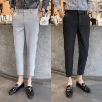 Autumn thin trousers for men with nine points business feet straight han edition cultivate ones morality leisure suit pants nine points trend