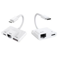 USB TypeC เพื่อ RJ45อีเธอร์เน็ตอะแดปเตอร์ USBC OTG อะแดปเตอร์เชื่อมต่อ PD60W W3JD