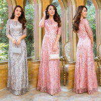 Ladystyle ชุดเดรสราตรียาว รุ่น LA672 ดีไซส์ Luxury Glitter ปักเลื่อมวาววับทั้งตัว สวยหรูหรา พร้อมใส่ออกงาน