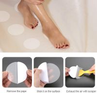 Non-Slip Bathtub Stickers 10 PCS Round Safety Bathroom Tubs Showers Treads Adhesive Decals Scraper