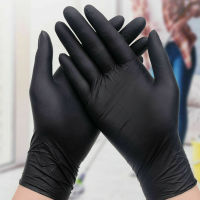 ถุงมือยางไนไตร สีดำ 100 ชิ้น/กล่อง ไซส์ S,M,L,XL ชนิดไม่มีแป้ง คุณภาพดี! ถุงมือไนไตร ถุงมือยาง ถุงมือไวนิล