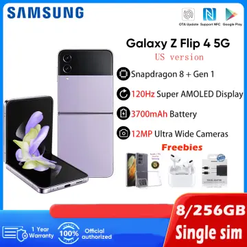 SAMSUNG Galaxy Z Flip 4 Cell Phone, Factory Unlocked Android Smartphone,  256GB, Flex Mode, Hands Free Camera, Compact, Foldable Design, Informative
