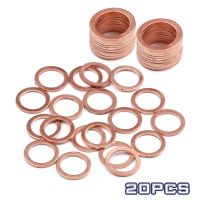 10/20/50Pcs 14*20*1.5mm Solid Copper Flat Ring Gasket Washer Sump Plug Oil Seal Fittings Washers Fastener Hardware Accessories Nails Screws Fasteners