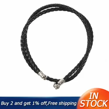 Mens Necklace Choker Brown Black Braided Cord Rope Artificial Leather  Necklace For Men Stainless Steel Clasp 4/6/8mm LUNM09