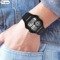 Hoyee Jam Tangan Elektronik นักเรียนเรืองแสงในที่มืดเหนียวทนทานนาฬิกาข้อมือเด็กผู้ชายผู้ชายลำลองสำหรับนักเรียนใช้ในโรงเรียน HE-MY