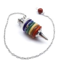 7 Chakra Reiki Healing Crystals Pendulum Energy Point Stone Pendant for Dowsing Divination Balancing Fashion Jewelry