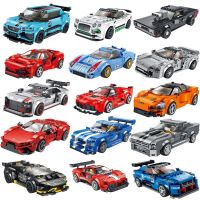 Speed Champions Famous Car F8 F1 Ford Mustang GT40 R8 Dodge Super Building Blocks Kits Bricks Classic Model Toys for Kids Gift