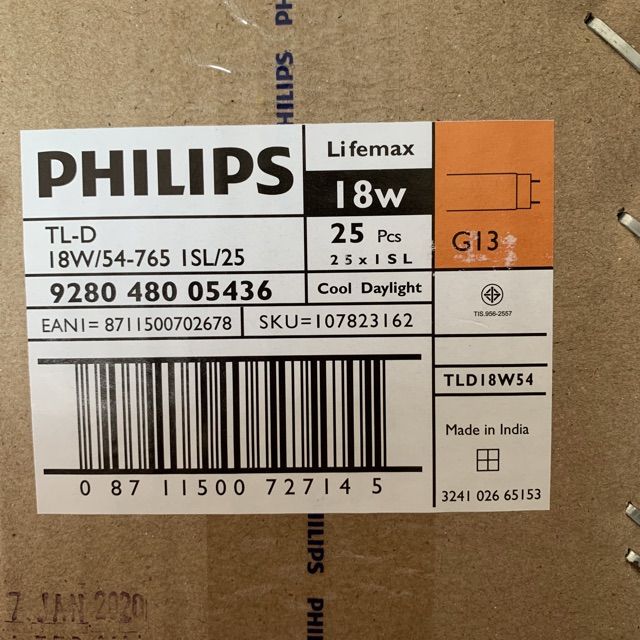 หลอดยาวนีออน-philips-lifemax-นีออน-tld-54-18w-60-cm-ราคายกกล่อง-25-ดวง