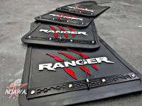 บังโคลนรถยนต์ Ranger Mud flaps Black Plate รอยข่วนแดง.