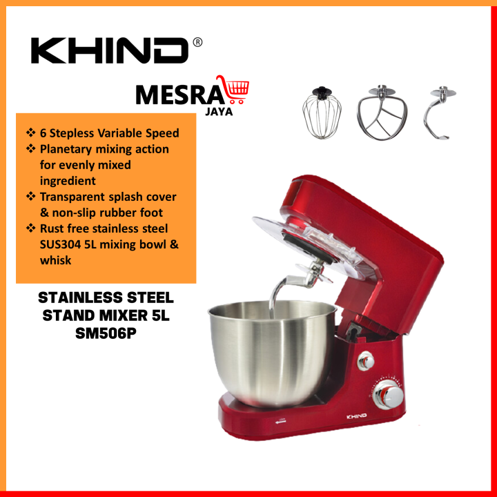 Khind Stainless Steel Stand Mixer 5L SM506P Lazada