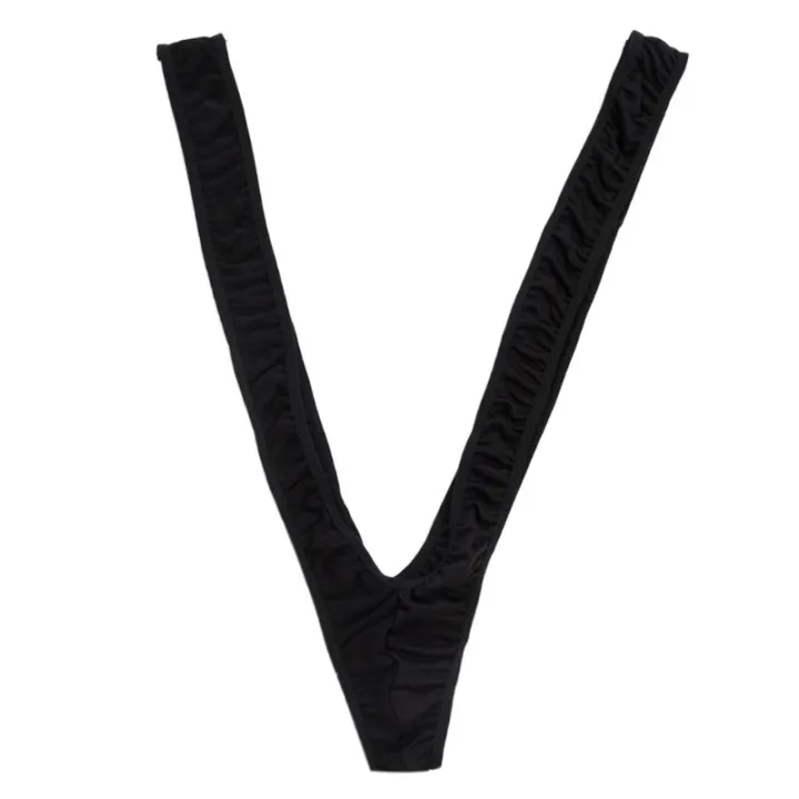 Mens Lingerie Shoulder Straps Mankini One-Piece V Sling Stretch Singlet ...