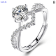 💖【Lowest price】SUTAI แหวนคู่แฟชั่นเพทายแบบปรับได้สำหรับผู้หญิงผู้ชายแหวนแต่งงานของขวัญเครื่องประดับ