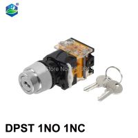 ✒✎ AC 415V 10A 1NO 1NC DPST Keylock 2 Position Selector Latching Push Button Switch