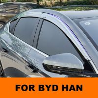 บังแดดหน้าต่างสำหรับ BYD Han 2020 2021 2022 2023อุปกรณ์เสริมรถยนต์แผ่นเบี่ยงกันน้ำฝนฝนฟ้าคะนองบังแดดแต่งคิ้ว