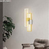 New Modern Led Wall Lights Gold Black Square Wall Lamps For Bedside Bedroom Staircase Aisle Corridor Living Room Daily Fixtures