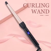 [Hot On Sale] LCD Curlers Electric Single Tube Ceramic Glaze Pear Flower Cone Professional Roller Adjustment Temperature Hair Curl Irons Tools