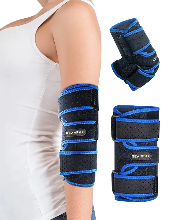 Reamphy Elbow Brace, Adjustable Elbow Splint Elbow Support Immobilizer