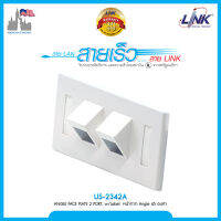 Link US-2342A  ANGLE FACE PLATE 2 PORT with Label หน้ากาก Angle 45 องศา พร้อมป้ายกำกับ