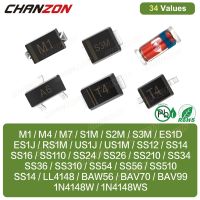 SMD การกู้คืนอย่างรวดเร็ว Schottky Barrier Switching Rectifier ไดโอด M1 M4 M7 S1M S2M S3M RS1M US1M SS14 SS16 SS24 SS26 SS34 SS36 LL4148