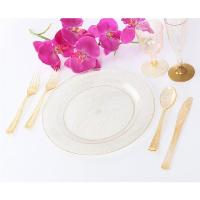 1 Set 36pcs Disposable Cutlery Plastic Glittering Utensils Wedding Party Tableware (Cutter Fork Spoon for Each 12pcs)