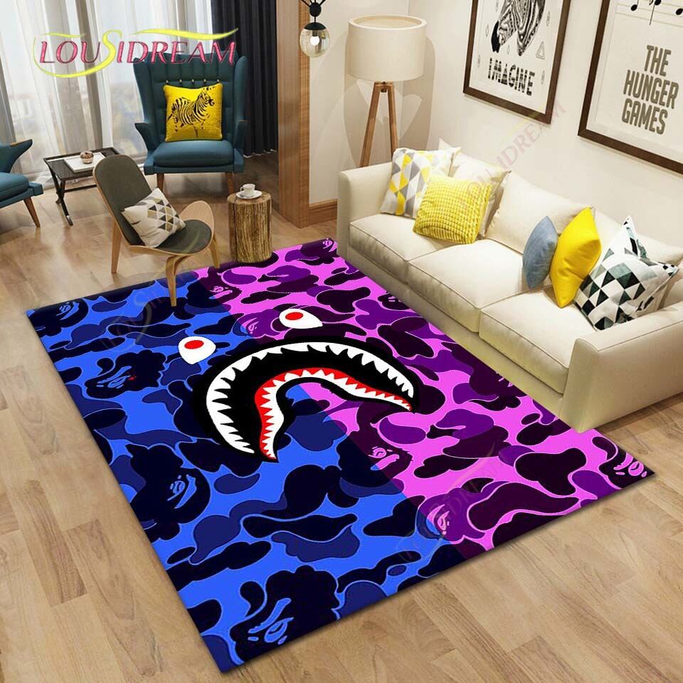 A Bathing Ape Bape Carpet Mat Bedroom Living Room Floor Fashion Non-slip Rug 