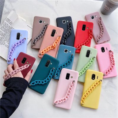 「Enjoy electronic」 Silicone Bracelet Wriststrap Hand Band Phone Case For Samsung Galaxy j8 j6 j4 a8 a6 plus 2018 a5 2017 Matte Soft Tpu Back Cover