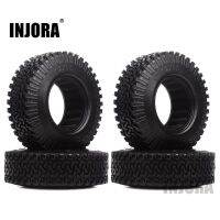 INJORA 4PCS 98MM 1.9 Rubber Wheel Tires for 1:10 RC Rock Crawler Axial SCX10 AXI03007 D90 TF2 Tamiya CC01 1.9 Inch Tyres Collars