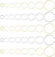 160pcs 8 Sizes Brass Ring Pendants Jewelry Linking Rings 10/12/14/16/18/20/22/30mm Circle Pendants for Earring Necklace Jewelry DIY Craft Making Golden/Silver