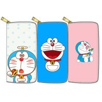 Doraemon cartoon cute pu wallet girl boy card holder jingle cat coin purse clutch long section