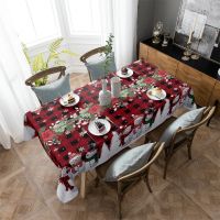 Corinada Christmas Tablecloth Snowman Snowflake Waterproof Wedding Decor Rectangular Dining Table