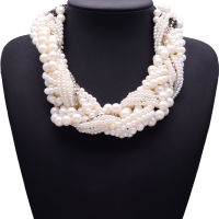 Dvacaman New Elegant Fashion Multilayered Collar Choker Pearl Necklace for Women Wedding Vintage Gifts Party Jewelry Accessories