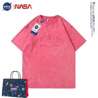 NASA ร่วมฤดูร้อนใหม่ 2023 หลวมขนาดใหญ่ผ้าฝ้ายล้างเหล็กพิมพ์เสื้อยืดแขนสั้นแฟชั่นทุกการแข่งขันเสื้อคู่