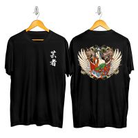 ใหม่ {S-3XL} เสื้อยืดแบรนด์ไทยแฟชั่นสีดำคอกลมบุคลิกภาพญี่ปุ่นลายสักเสื้อยืดผ้าฝ้ายด้านบน-GJ008