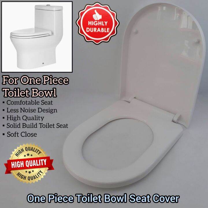 Heavy Duty Soft Close D Shape Toilet Seat Cover For One Piece Toilet