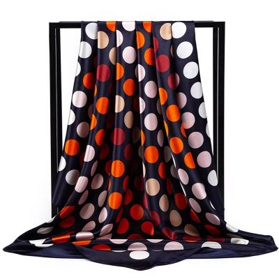Colored dots Headcloth Fashion Square Shawls 2023 Sunscreen Silk Scarves Popular 90X90CM Bandannas Four Seasons Luxury Kerchief