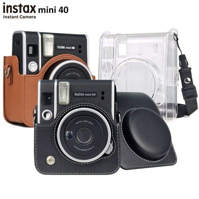 เคสป้องกันสำหรับกล้องฟิล์มสำเร็จรูป Fujifilm Instax Mini 40กระเป๋าหนังพรีเมี่ยม/ฝาปิดที่ชัดเจนพร้อมสายรัดที่สามารถปรับได้