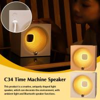 【คลิกเพื่อซื้อ】C34 รถรับส่งในอนาคตลําโพงสร้างสรรค์แบบพกพาลําโพงบลูทู ธ ขนาดเล็กข้างเตียงพร้อมการนอนหลับลดแสงกลางคืนโดยรอบ