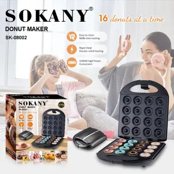 Small Donut Maker Machine for Kid-Friendly Breakfast, Snacks, Desserts &  More with Non-stick Surface, Makes 7 Doughnuts, Donut Print