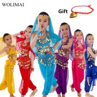 Kids Belly Dance Costumes Set Oriental Dance Girls Belly Dancing India Belly Dance Clothes Bellydance Child Kids Indian 6 Colors