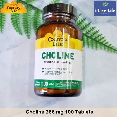 โคลีน Choline 226 mg 100 Tablets - Country Life