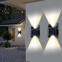 2/4LED Solar LED Outdoor Wall Lamp Luminous Lighting Waterproof Garden Patio Decoration Solar Lights Stairs Lamp Outdoor Lighting