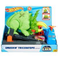 Hot Wheels Smashin Triceratops Playset ชุดรางรถเหล็ก ของเล่นเสริมพัฒนาการ ราง ไทรเซราทอปส์