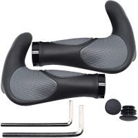 Bicycle Grip TPR Rubber Integrated Horn Handle Grip MTB Cuffs Hand Rest Bike Vice Handlebar Grip Shockproof Bilateral Locked Handlebars