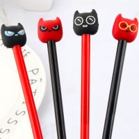 【living stationery】24PCS SimpleHipster Cute Cat GelBlack Cat BlackPen 0.5MmStationery KawaiiSupplies