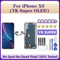 YK ซูเปอร์จอ OLED LCD สำหรับ Iphone XS พร้อมอะไหล่เปลี่ยนหน้าจอโทรศัพท์ LCD ดิจิไทเซอร์ประกอบเต็มตัวเครื่องชิ้นส่วนจอสัมผัสมือถือ