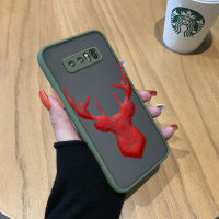 เคสโทรศัพท์สำหรับ Samsung Galaxy Note 8ซัมซุงโน้ต9การ์ตูนกวางแดงขอบเคสนิ่มใส่โทรศัพท์มีน้ำค้างแข็งโปร่งใสเคสแข็งกันกระแทกคลุมทั้งหมดปกป้องกล้อง