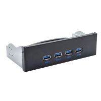 1 Pcs Optical Drive Panel USB3.2 Optical Drive Panel 4-Port USB Optical Drive 4X USB3.2 GEN2 3.5-Inch 5.25-Inch HUB 19PIN to C-Port Forward Reverse Plug