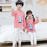 ☽✥ rfefefewfeerew Pijama infantil de manga longa roupa dormir para meninos e meninas 2 peças