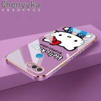 Chenyyka เคสสำหรับ OPPO A7 A5s A12 A12s เคสลายการ์ตูนแมวลูกแมวน่ารักกันกระแทกเคสโทรศัพท์ขอบด้านข้างสี่เหลี่ยมเคสลายชุบหรูหราแบบเต็มตัวเคสป้องกันกล้อง